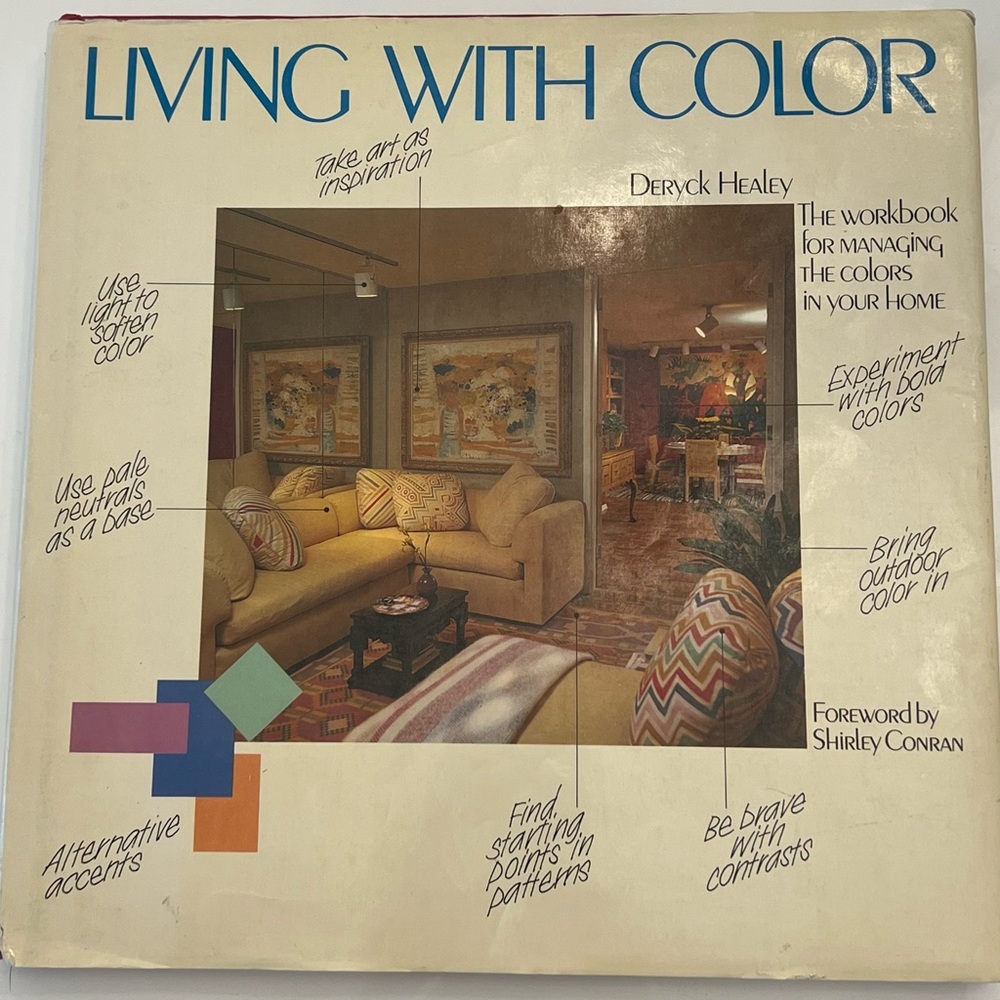 Living with color Deryck Healey 1982 vintage 80s interior design book
